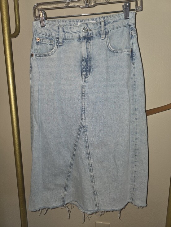 Zara Other - Zara Girls Denim Maxi Skirt With Adjustable Waist Size Girls 14